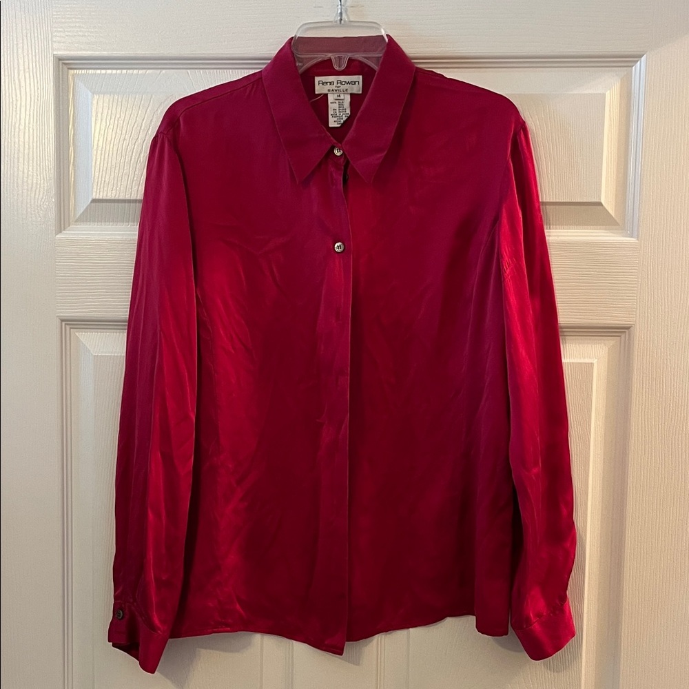 Rena Rowan Red Blouse - 100% Silk